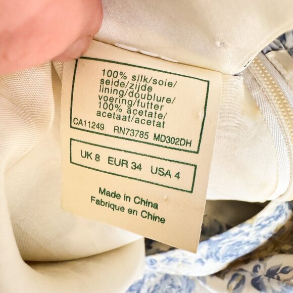 Laura Ashley Blue and Yellow Floral Midi Dress - Picture 4 of 9